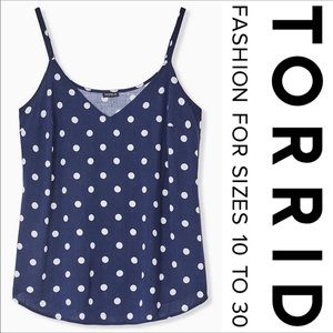 Torrid Navy Polka Dot Tank Top